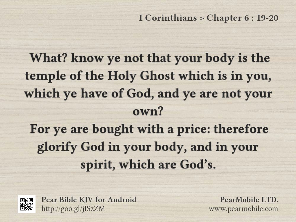 1 Corinthians, Chapter 6:19-20